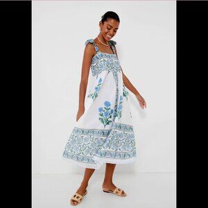 Juliet Dunn Exclusive White Poppy Tie Shoulder Dress - Size 2